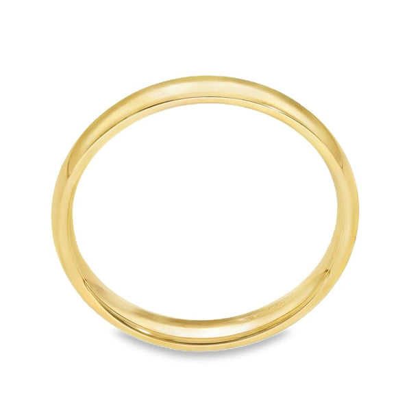 9ct Yellow Gold Court Shape Wedding Band - Size P - 3mm