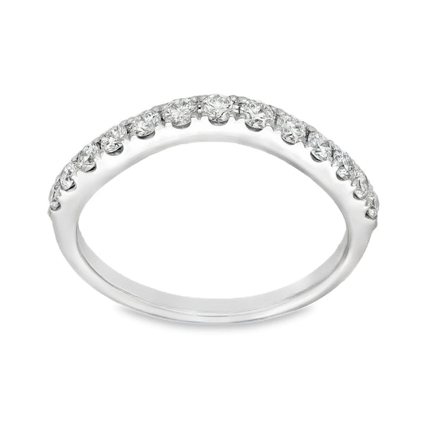 18ct White Gold Diamond Wave Half-Eternity Ring - 0.31ct