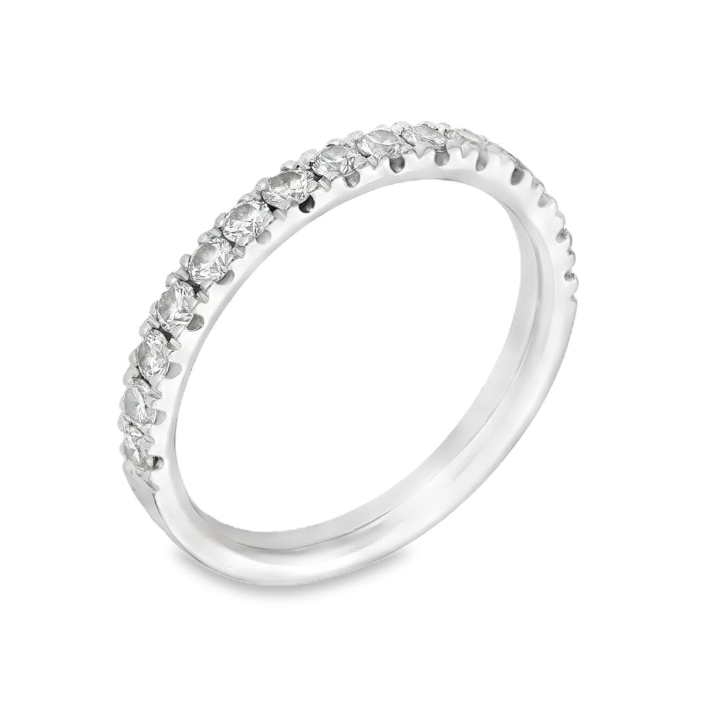 950 Platinum Diamond Half Eternity Ring - Size M - 0.50ct