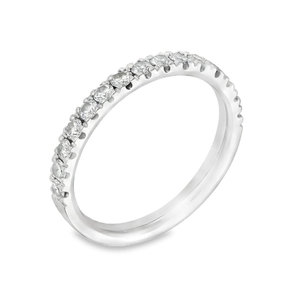 950 Platinum Diamond Half Eternity Ring - Size M - 0.50ct