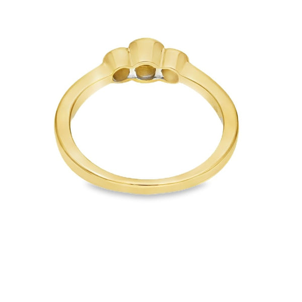 Ladies 18ct Yellow Gold Diamond Trilogy Ring - 0.25ct