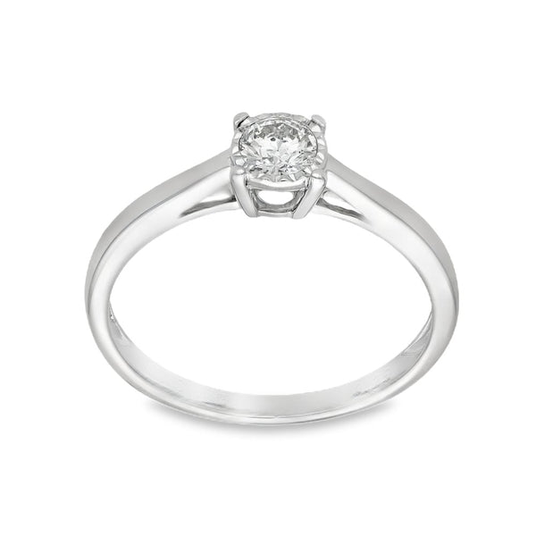 Ladies 9ct White Gold Diamond Engagement Ring - 0.25ct