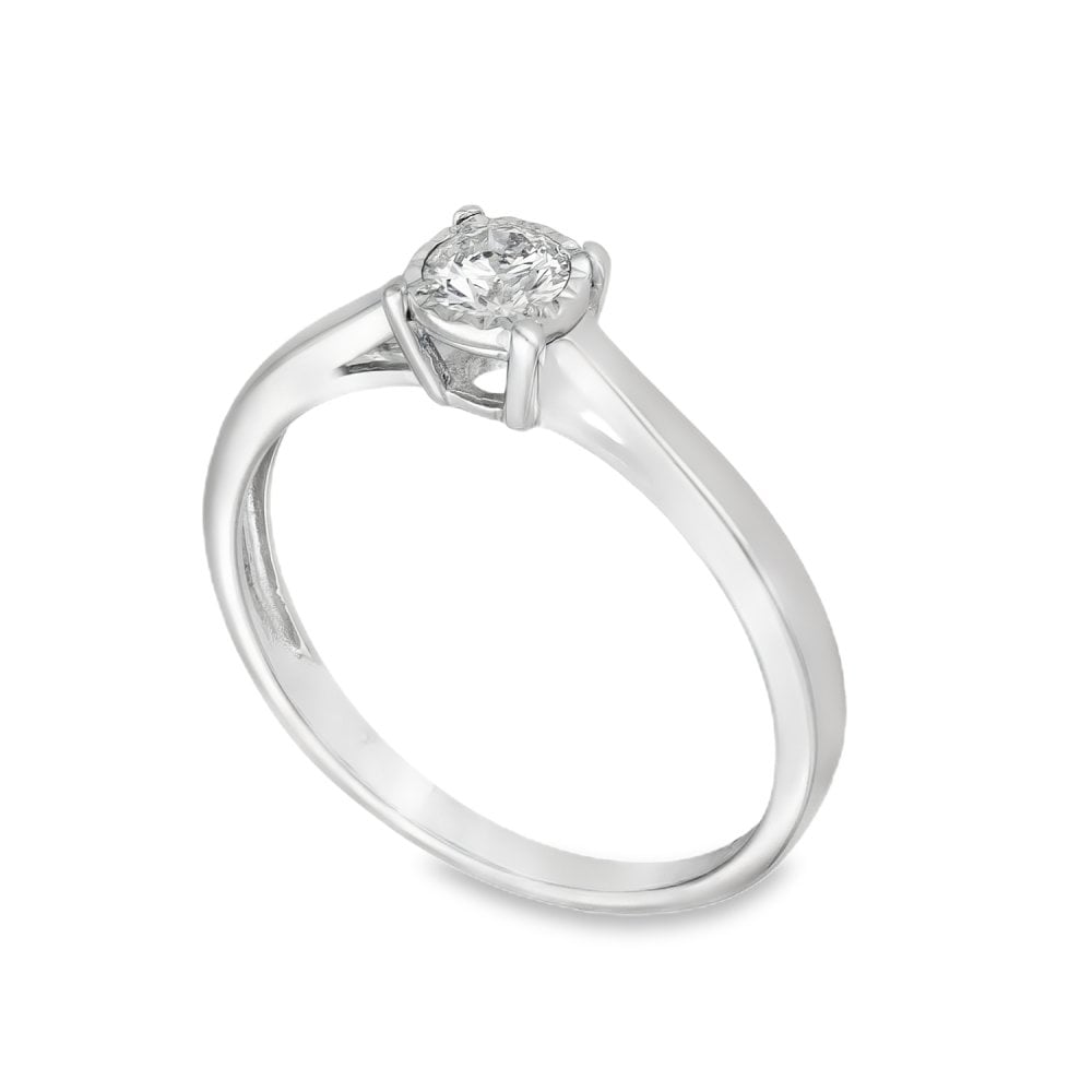 Ladies 9ct White Gold Diamond Engagement Ring - 0.25ct