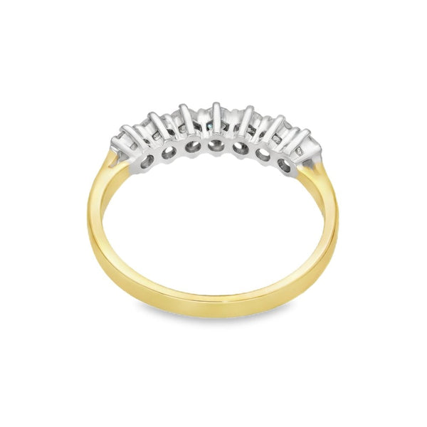 18ct Yellow Gold Diamond Half-Eternity Ring - Size Q - 0.50ct