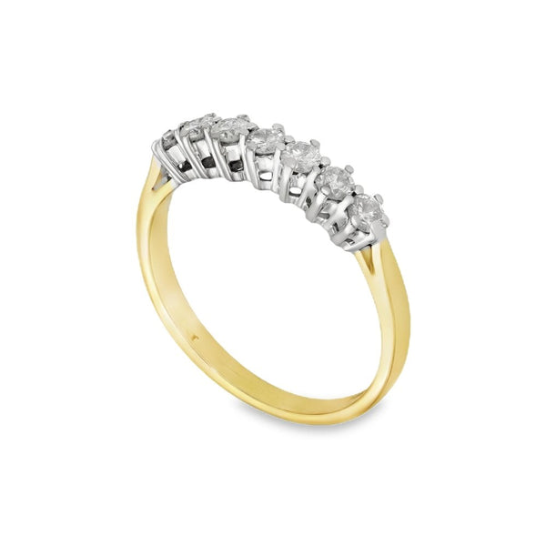 18ct Yellow Gold Diamond Half-Eternity Ring - Size Q - 0.50ct