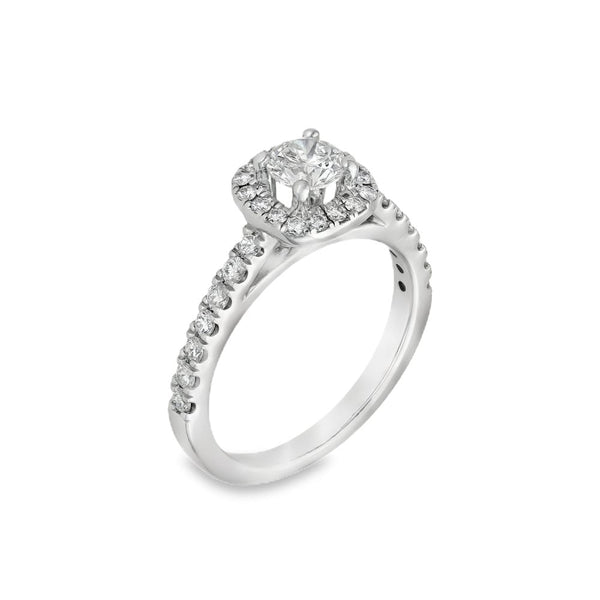 Ladies 18ct White Gold Diamond Halo Ring - 1.00ct