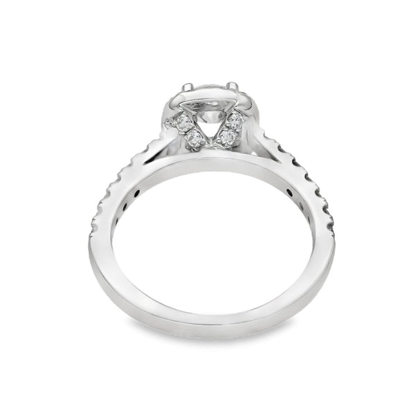 Ladies 18ct White Gold Diamond Halo Ring - 1.00ct