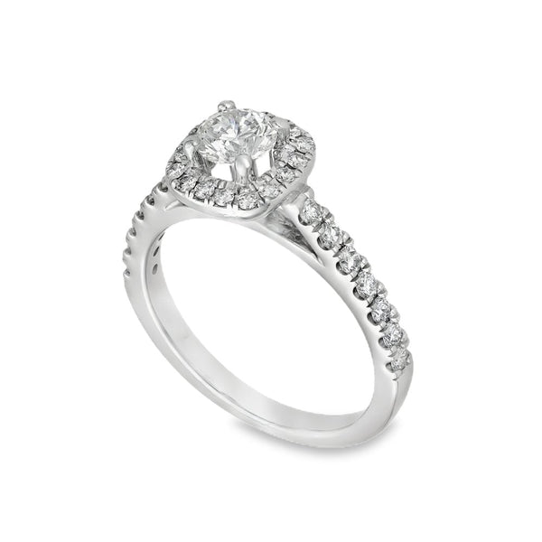Ladies 18ct White Gold Diamond Halo Ring - 1.00ct