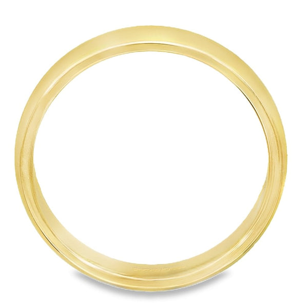 9ct Yellow Gold D-Shape Wedding Ring - Size N - 4mm