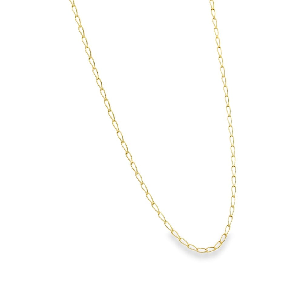 9ct Yellow Gold Fine Open Curb Chain - 20" - 2.5g