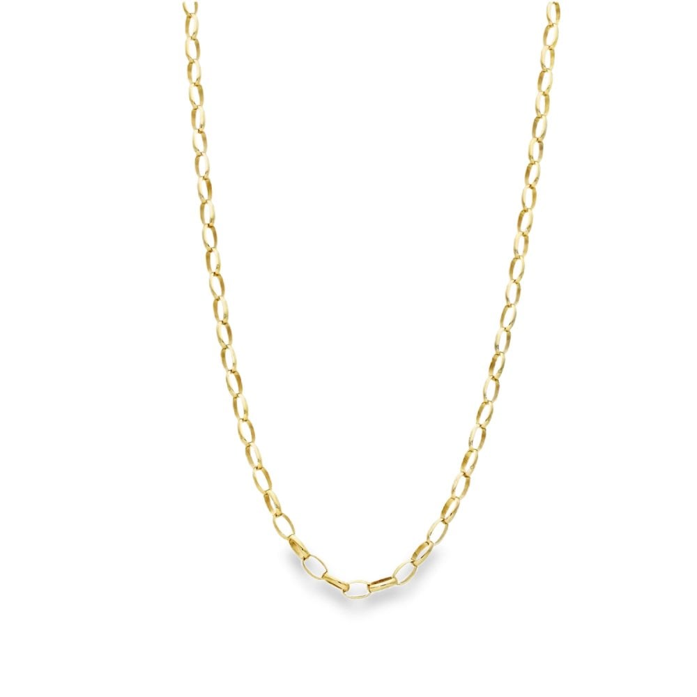 9ct Yellow Gold Oval Belcher Chain - 30" - 9.5g