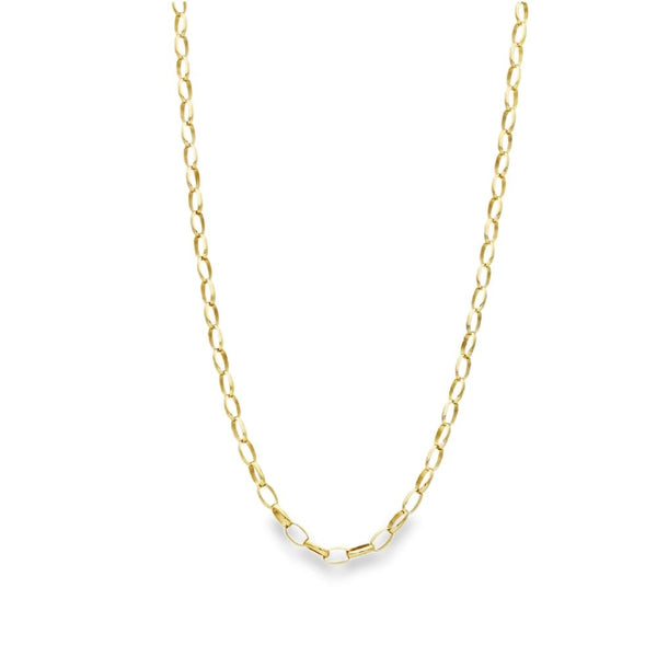 9ct Yellow Gold Oval Belcher Chain - 30" - 9.5g