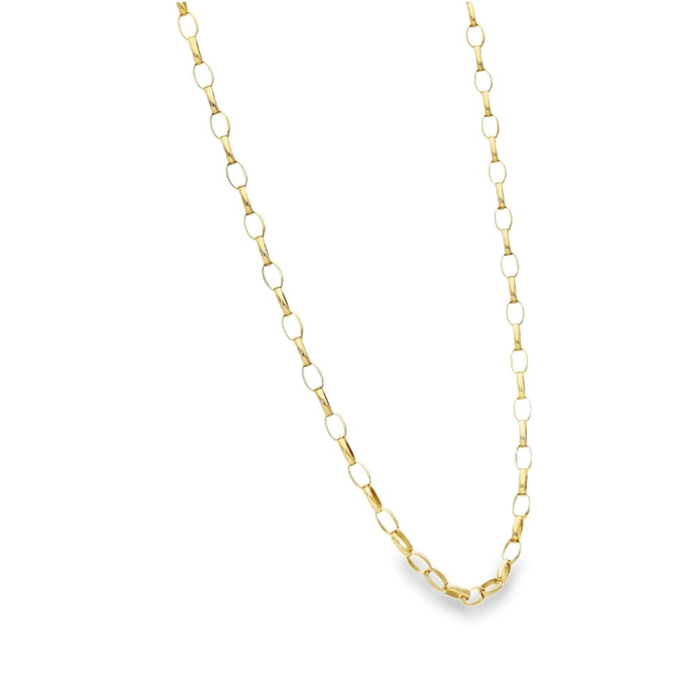 9ct Yellow Gold Oval Belcher Chain - 30" - 9.5g