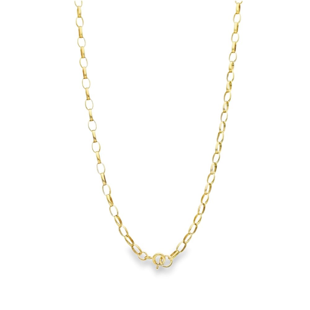9ct Yellow Gold Oval Belcher Chain - 30" - 9.5g