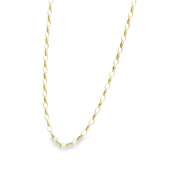 9ct Yellow Gold Oval Belcher Chain - 30" - 9.5g
