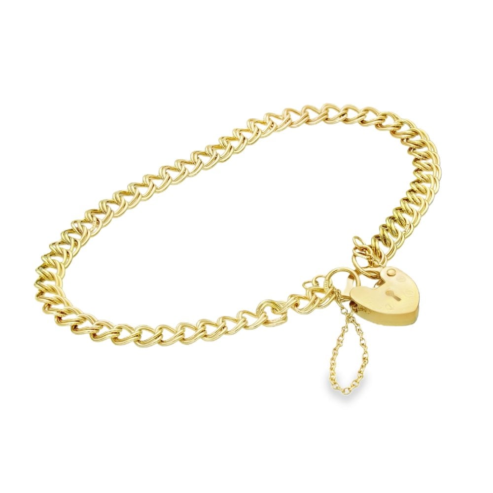 9ct Yellow Gold Double Curb Bracelet - 7" - 5.7g
