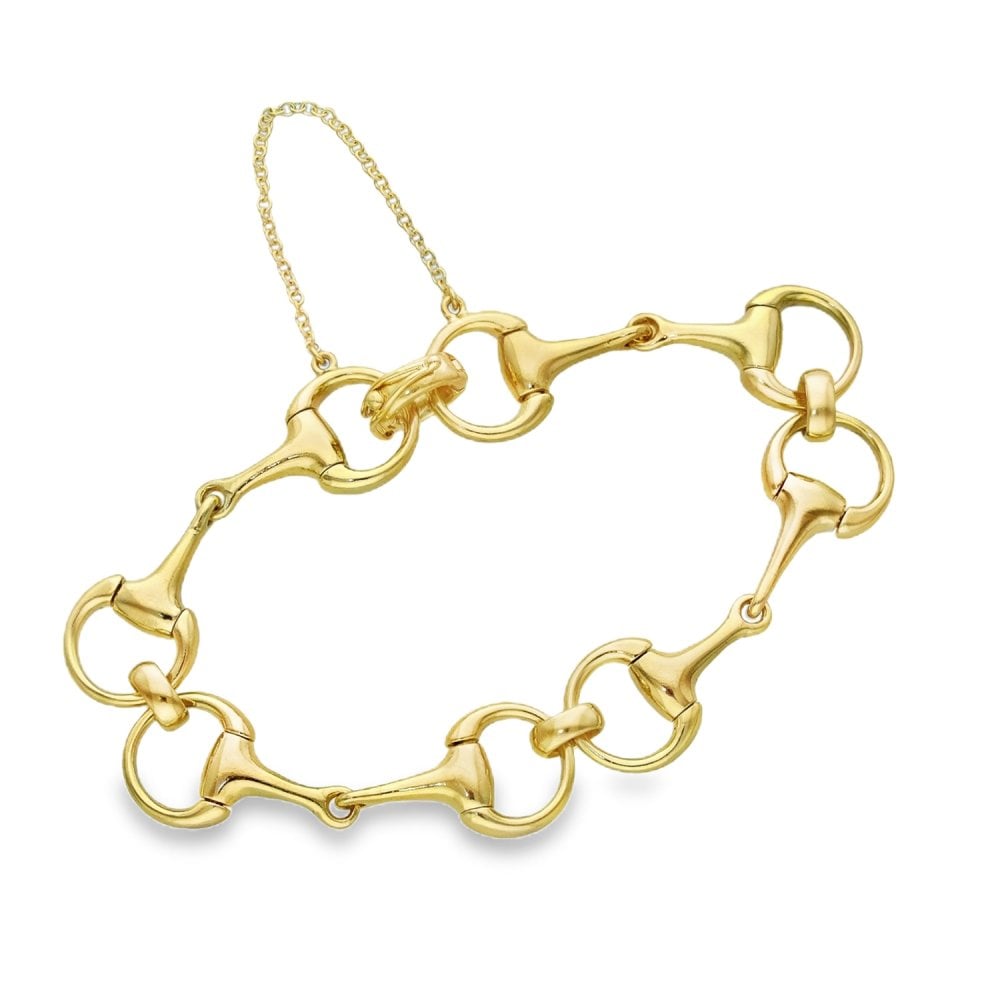 9ct Yellow Gold Horsebit-Link Bracelet - 7.5" - 23.6g