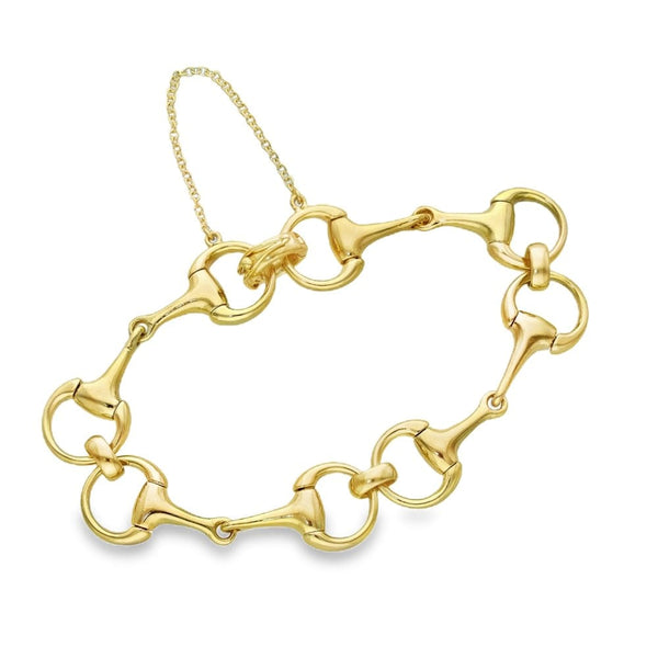 9ct Yellow Gold Horsebit-Link Bracelet - 7.5" - 23.6g