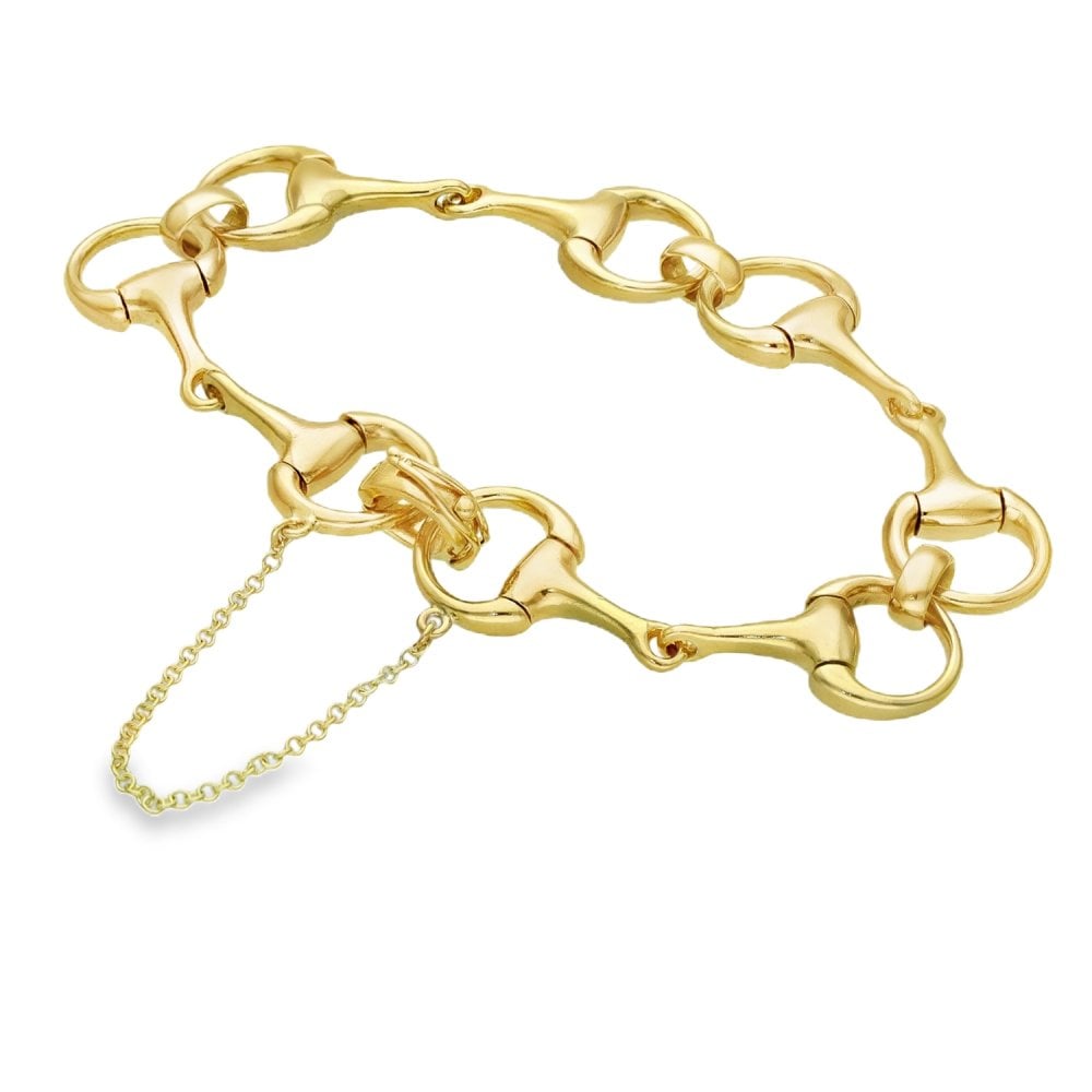 9ct Yellow Gold Horsebit-Link Bracelet - 7.5" - 23.6g