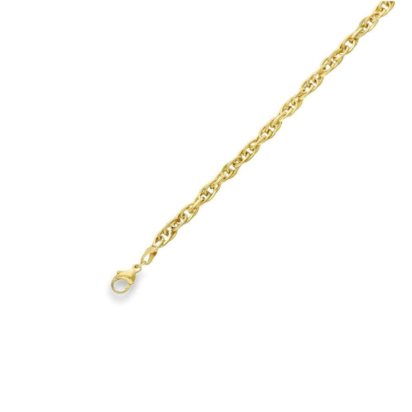 9ct Yellow Gold Hollow Prince of Wales Bracelet - 7" - 4.4g