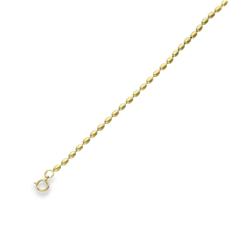 9ct Yellow Gold Bead Bracelet - 7" - 5.4g