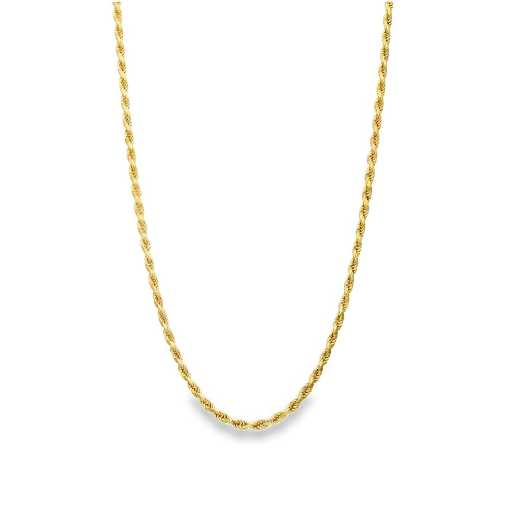 9ct Yellow Gold Rope Chain - 20" - 9.2g