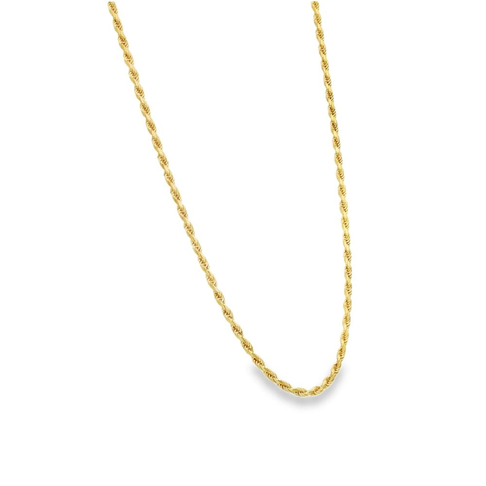 9ct Yellow Gold Rope Chain - 20" - 9.2g