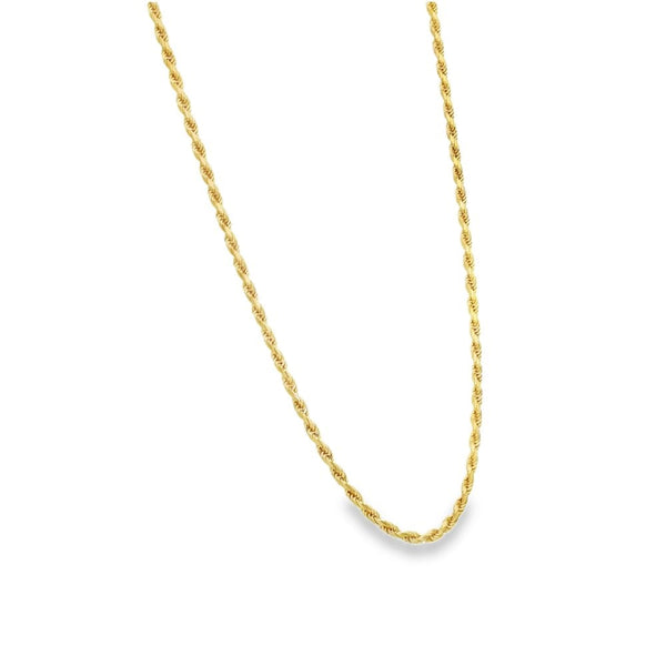 9ct Yellow Gold Rope Chain - 20" - 9.2g