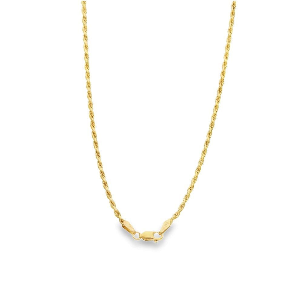 9ct Yellow Gold Rope Chain - 20" - 9.2g