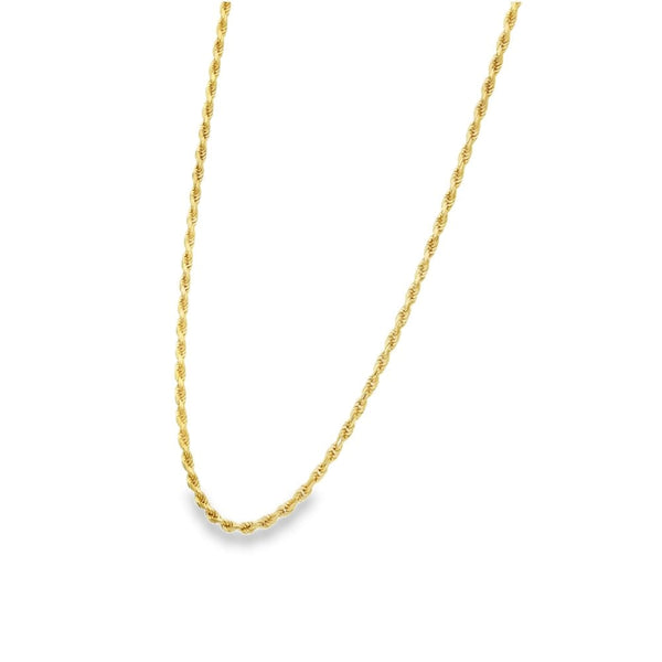 9ct Yellow Gold Rope Chain - 20" - 9.2g