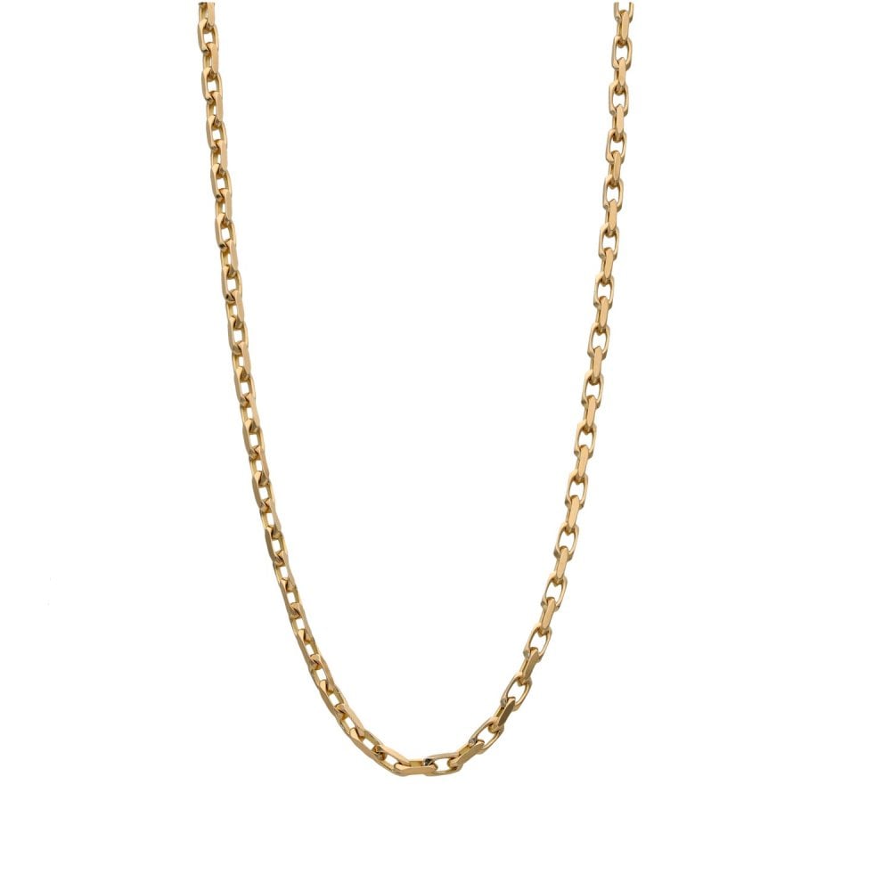 9ct Yellow Gold Oval Belcher Chain - 28" - 21.8g