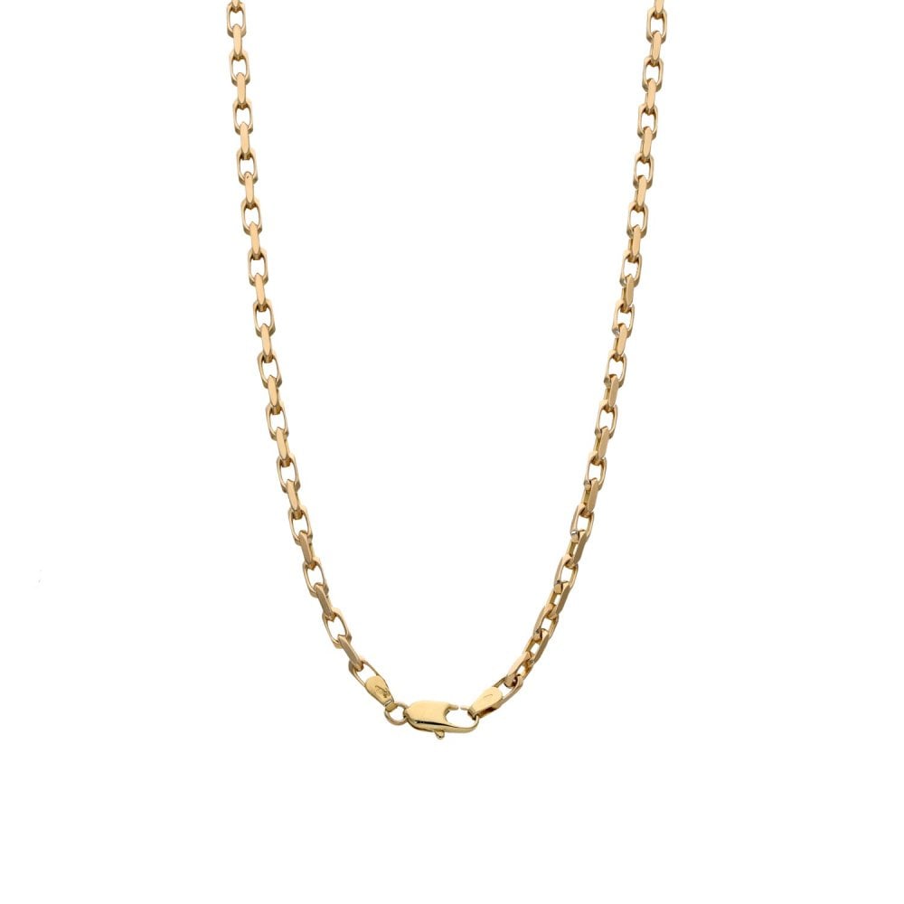 9ct Yellow Gold Oval Belcher Chain - 28" - 21.8g