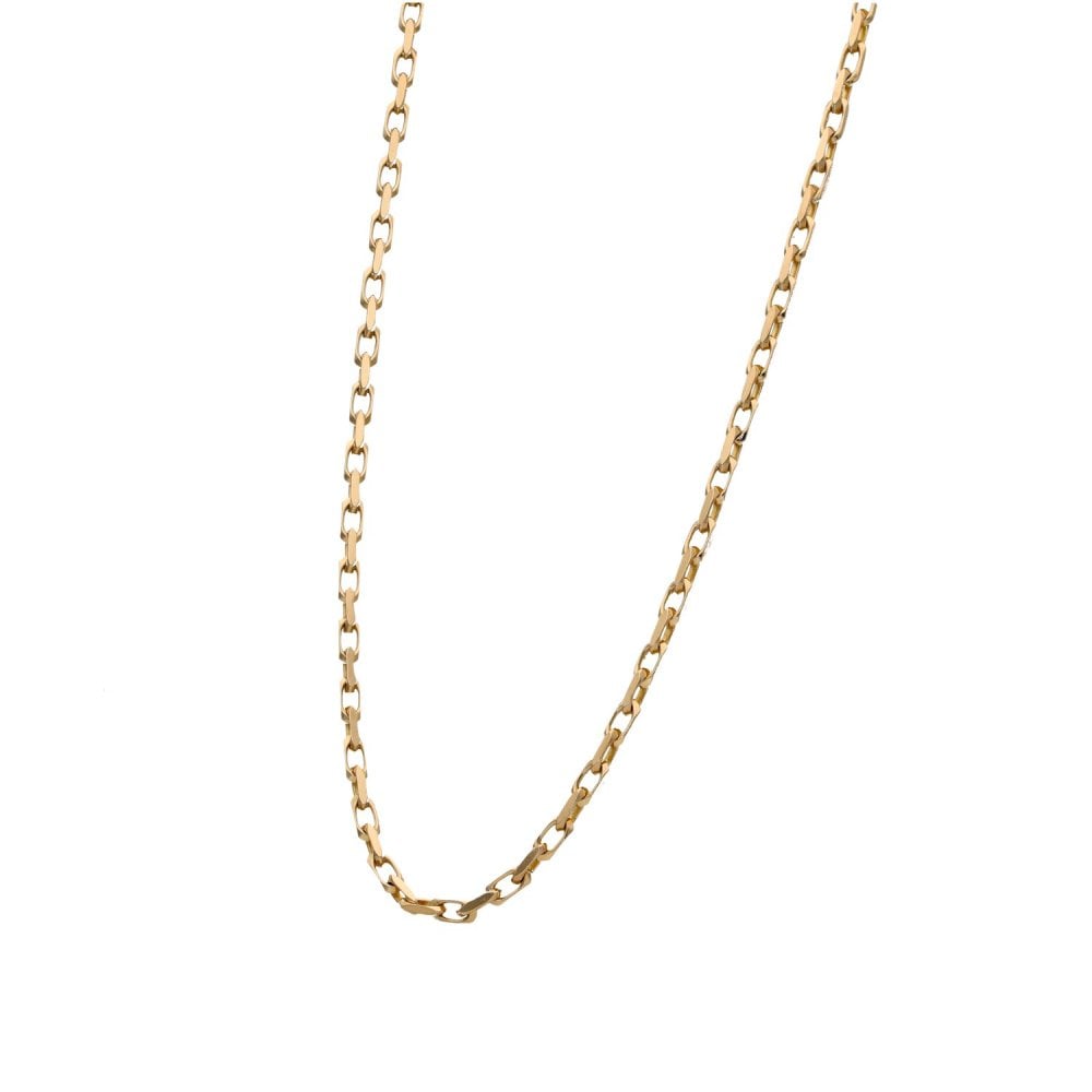 9ct Yellow Gold Oval Belcher Chain - 28" - 21.8g