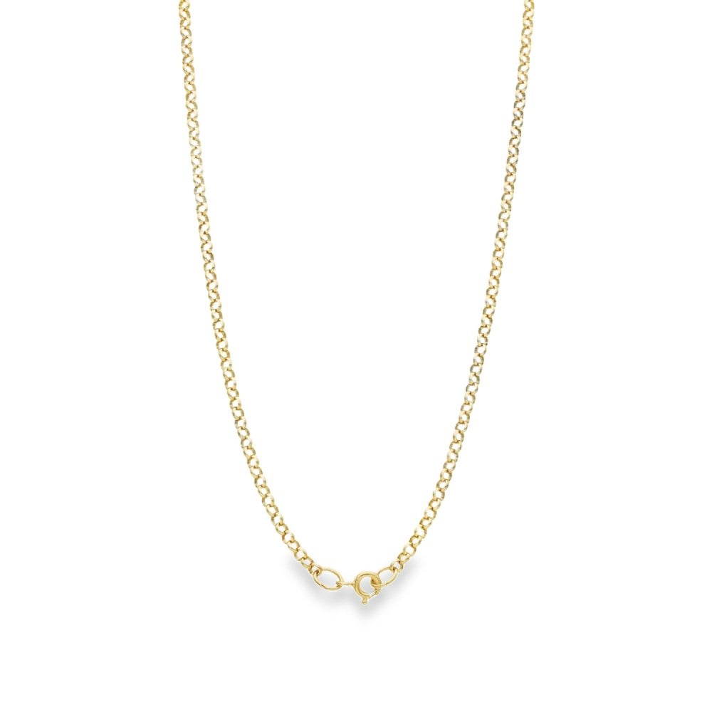 9ct Yellow Gold Round Belcher Chain - 18" - 6.4g