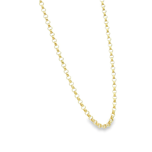 9ct Yellow Gold Round Belcher Chain - 19" - 11.6g