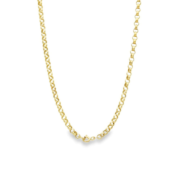 9ct Yellow Gold Round Belcher Chain - 19" - 11.6g