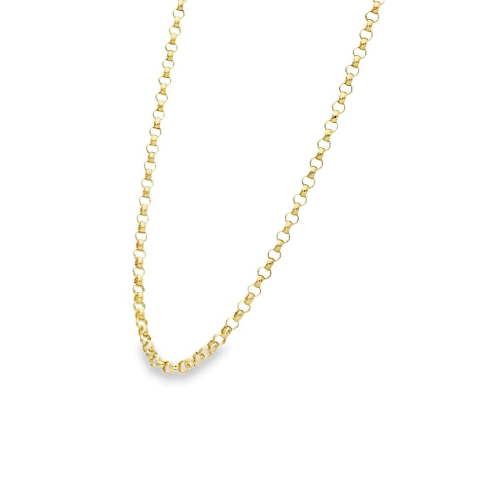 9ct Yellow Gold Round Belcher Chain - 19" - 11.6g