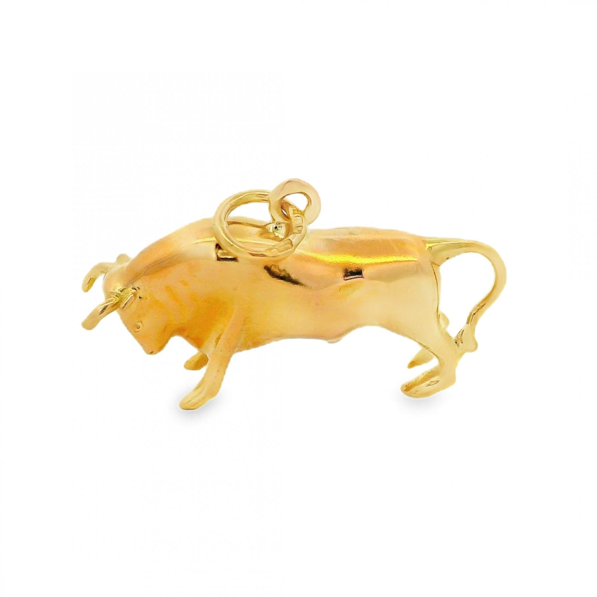 9ct Yellow Gold Bull Charm - 38x16x7mm - 2.9g