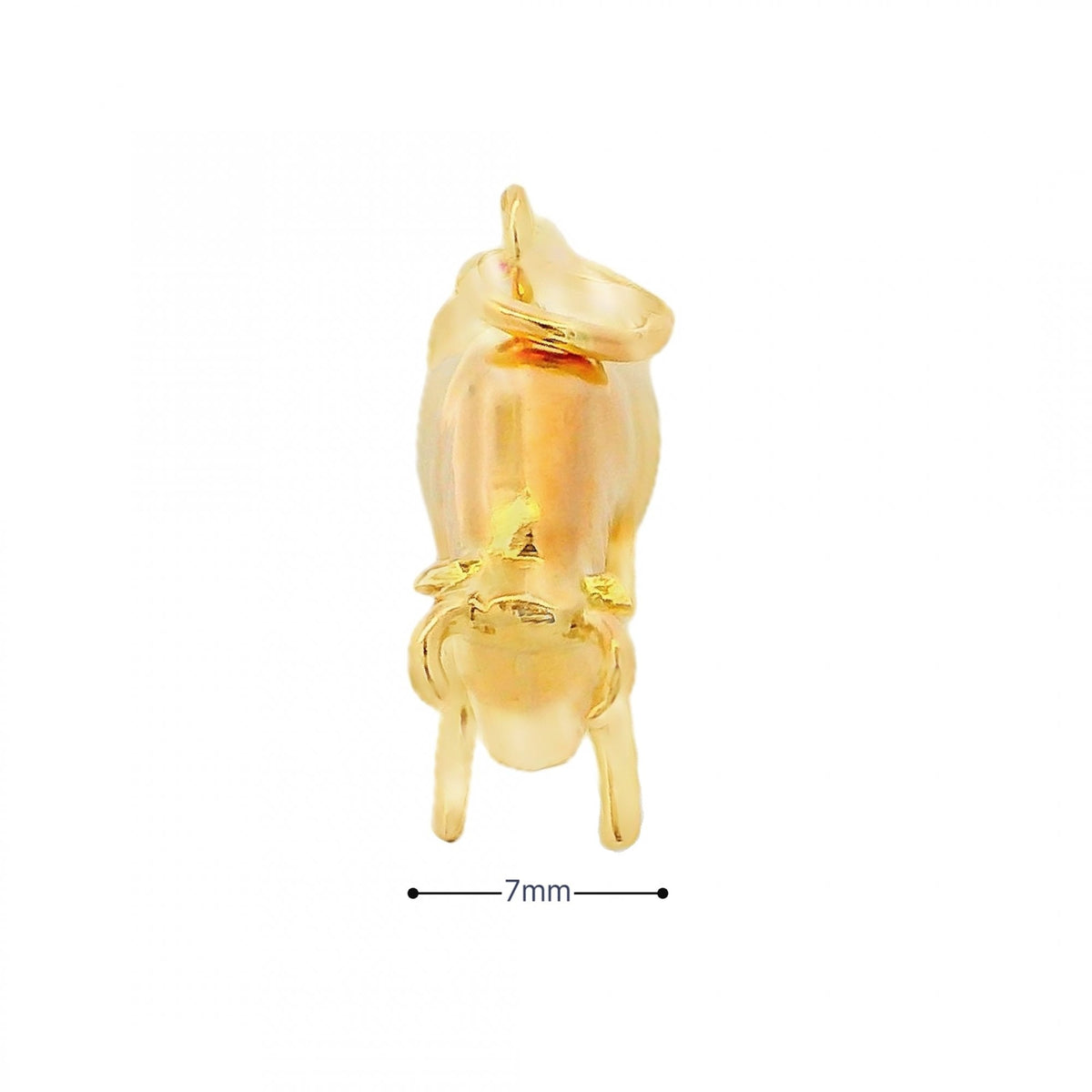 9ct Yellow Gold Bull Charm - 38x16x7mm - 2.9g