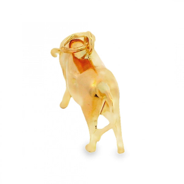 9ct Yellow Gold Bull Charm - 38x16x7mm - 2.9g