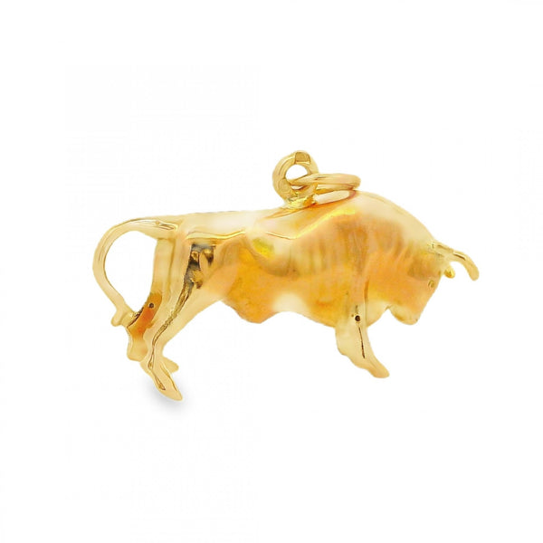 9ct Yellow Gold Bull Charm - 38x16x7mm - 2.9g