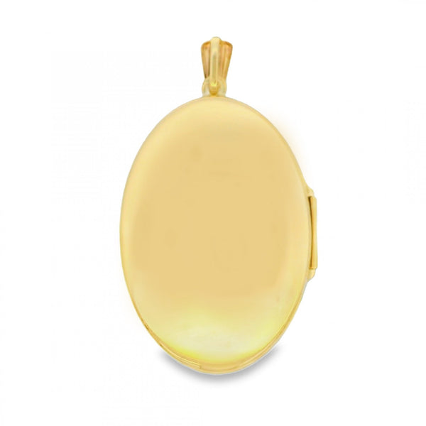 9ct Yellow Gold Flower Patterned Locket - 27x41x8mm - 10.3g