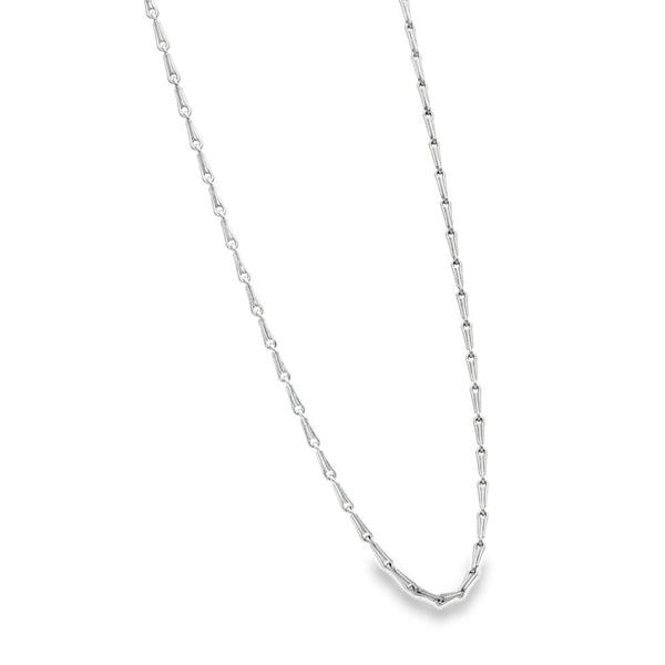 9ct White Gold Barley Link Chain - 24" - 10.3g
