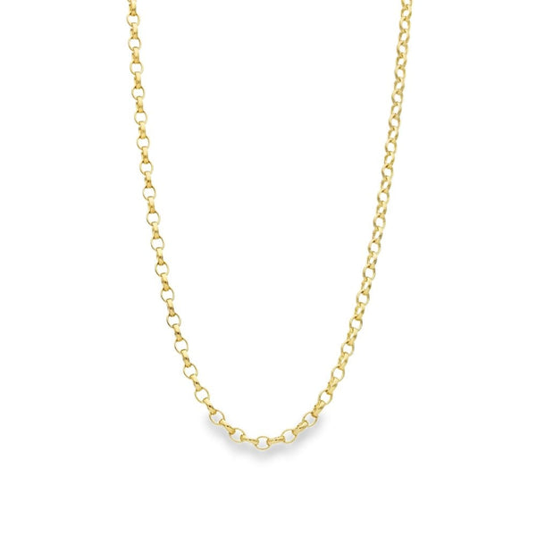 9ct Yellow Gold Oval Belcher Chain - 22" - 13.2g
