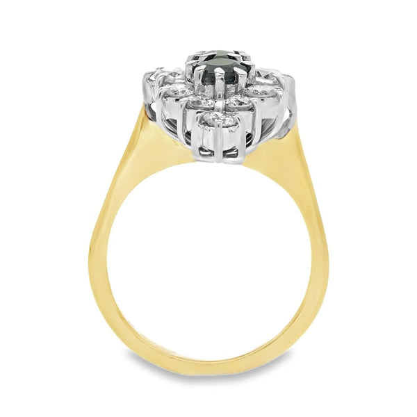 18ct Yellow Gold Sapphire & Diamond Ring - Size F½ - 0.70ct