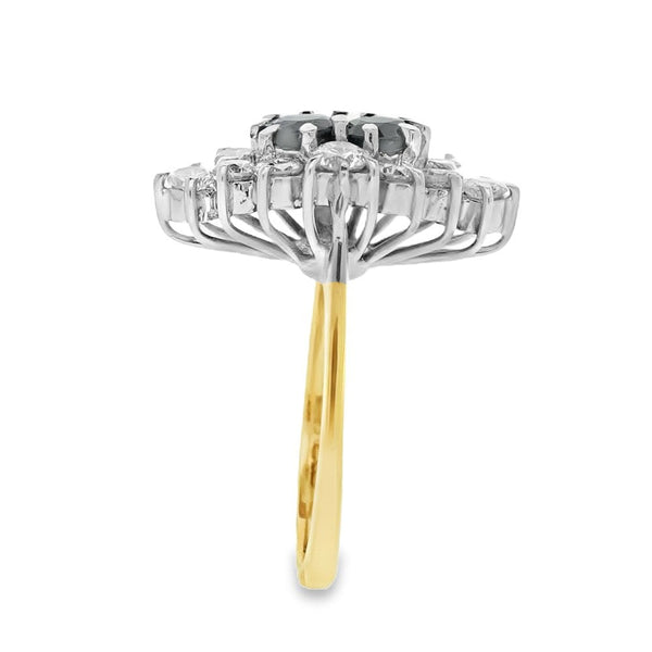 18ct Yellow Gold Sapphire & Diamond Ring - Size F½ - 0.70ct