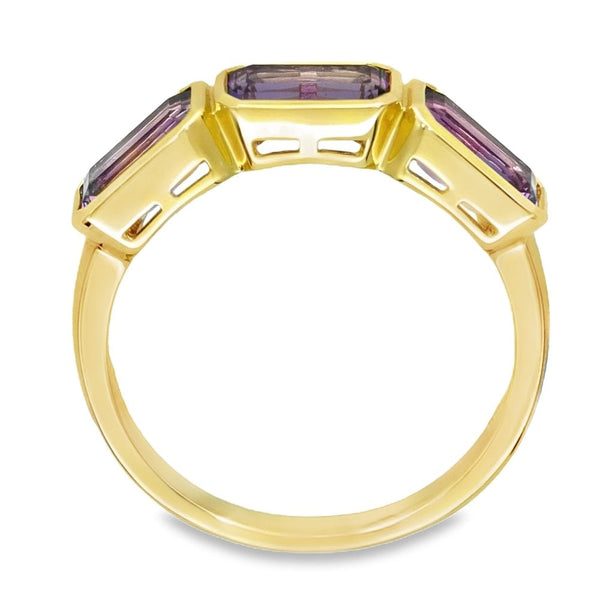 9ct Yellow Gold Amethyst Ring - Size N