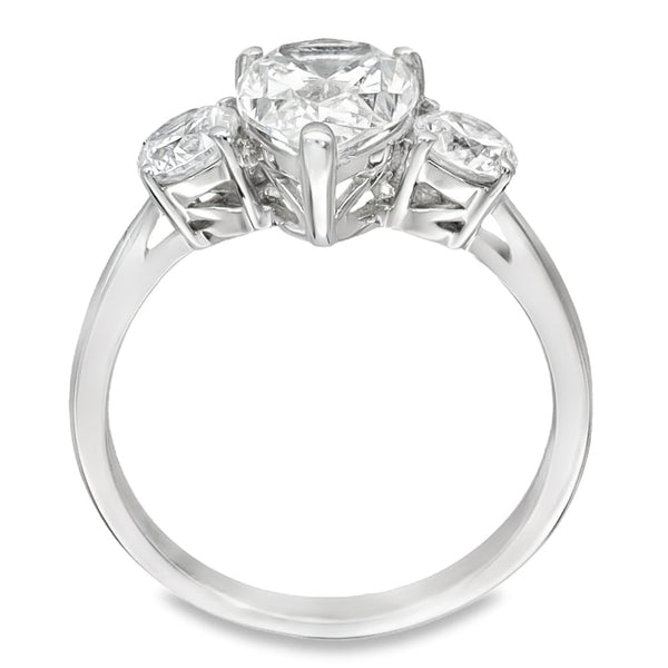 9ct White Gold Pear Cut Cubic Zirconia Trilogy Ring