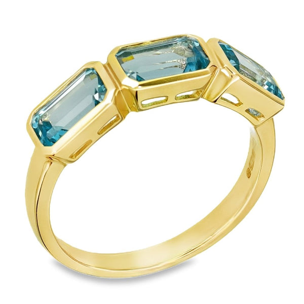 9ct Yellow Gold Topaz Ring - Size N