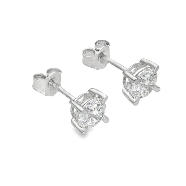 1.53ct White Gold Diamond Stud Earrings - F/VS